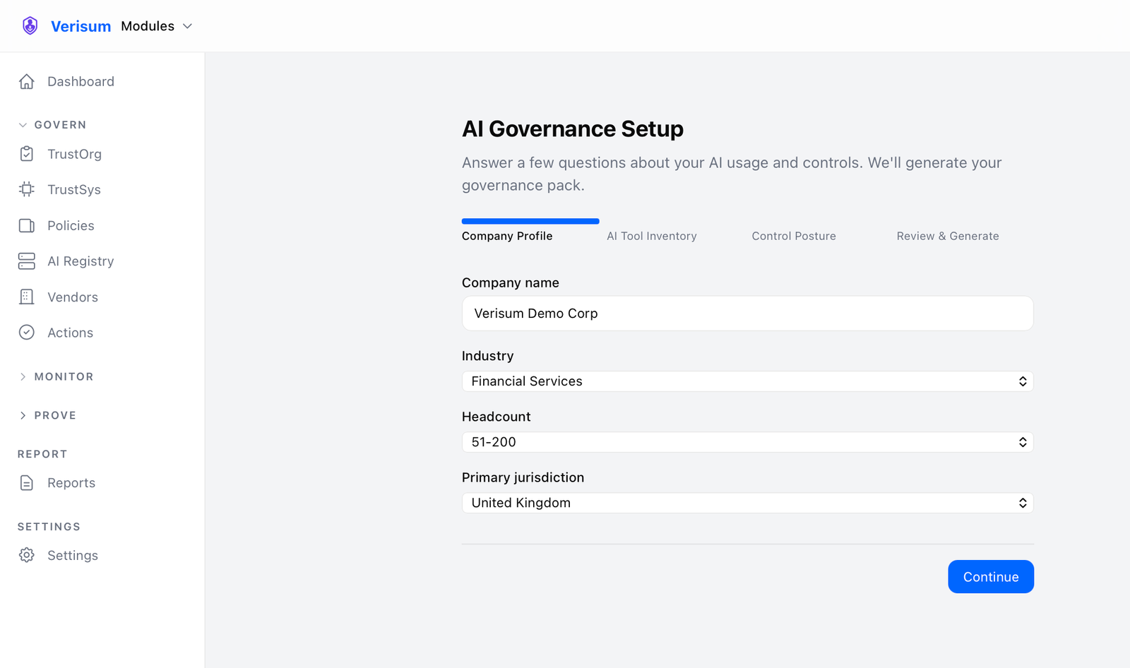 AI Governance Setup Wizard